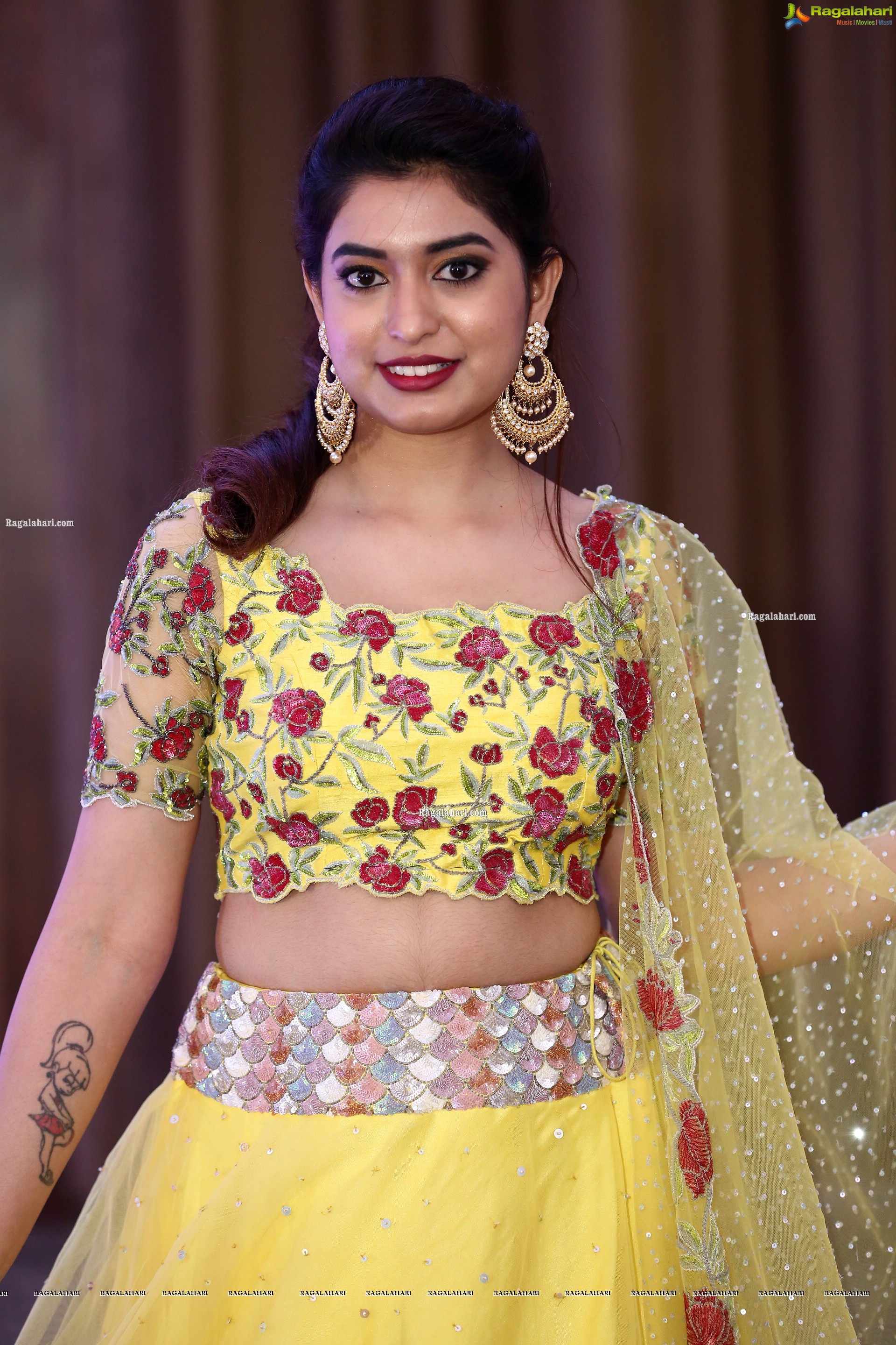 Iba Khan in Yellow Designer Lehenga Choli, HD Photo Gallery