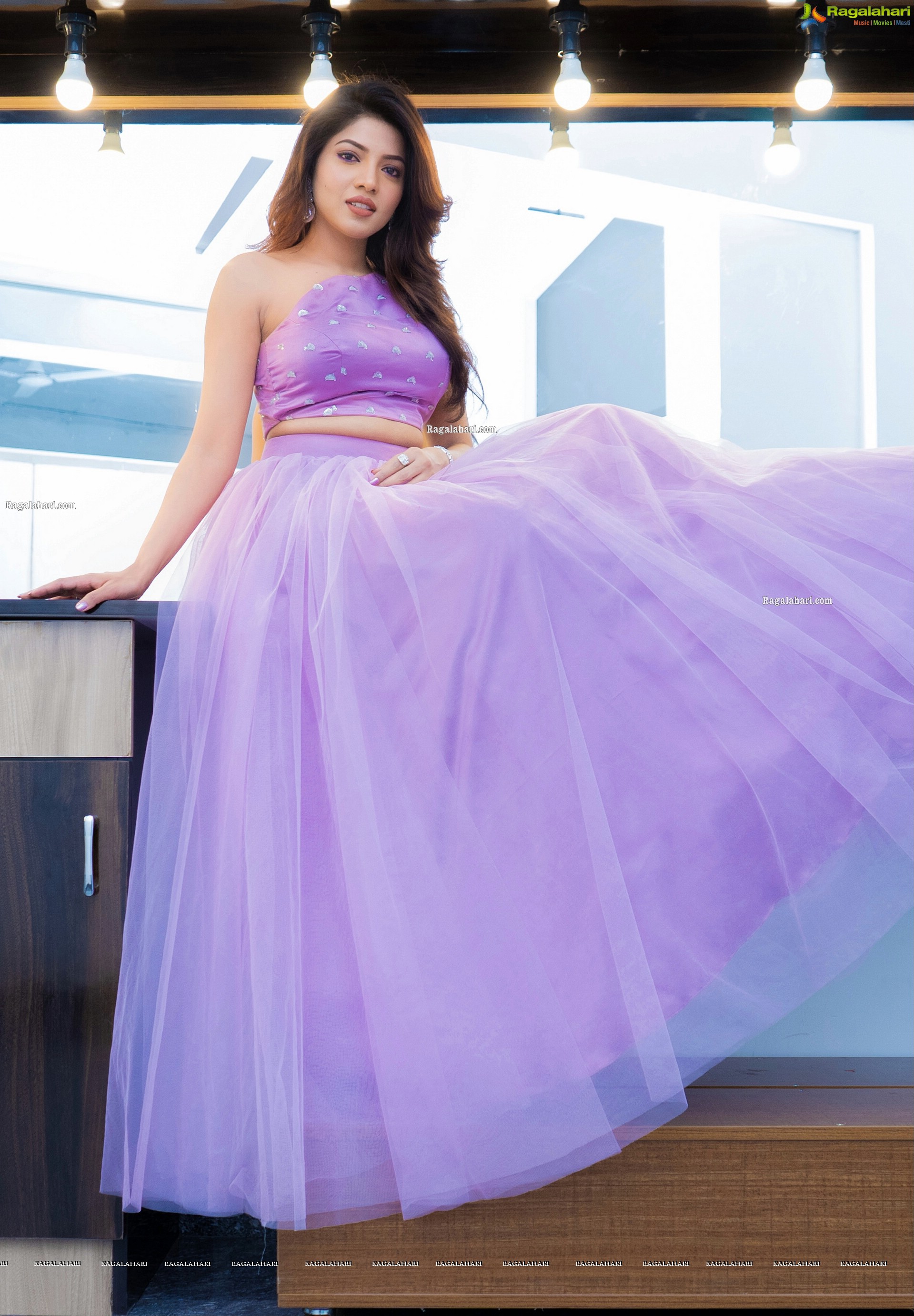 Kaashima Rafi in Lavender Lehenga and Crop Top, HD Photo Gallery