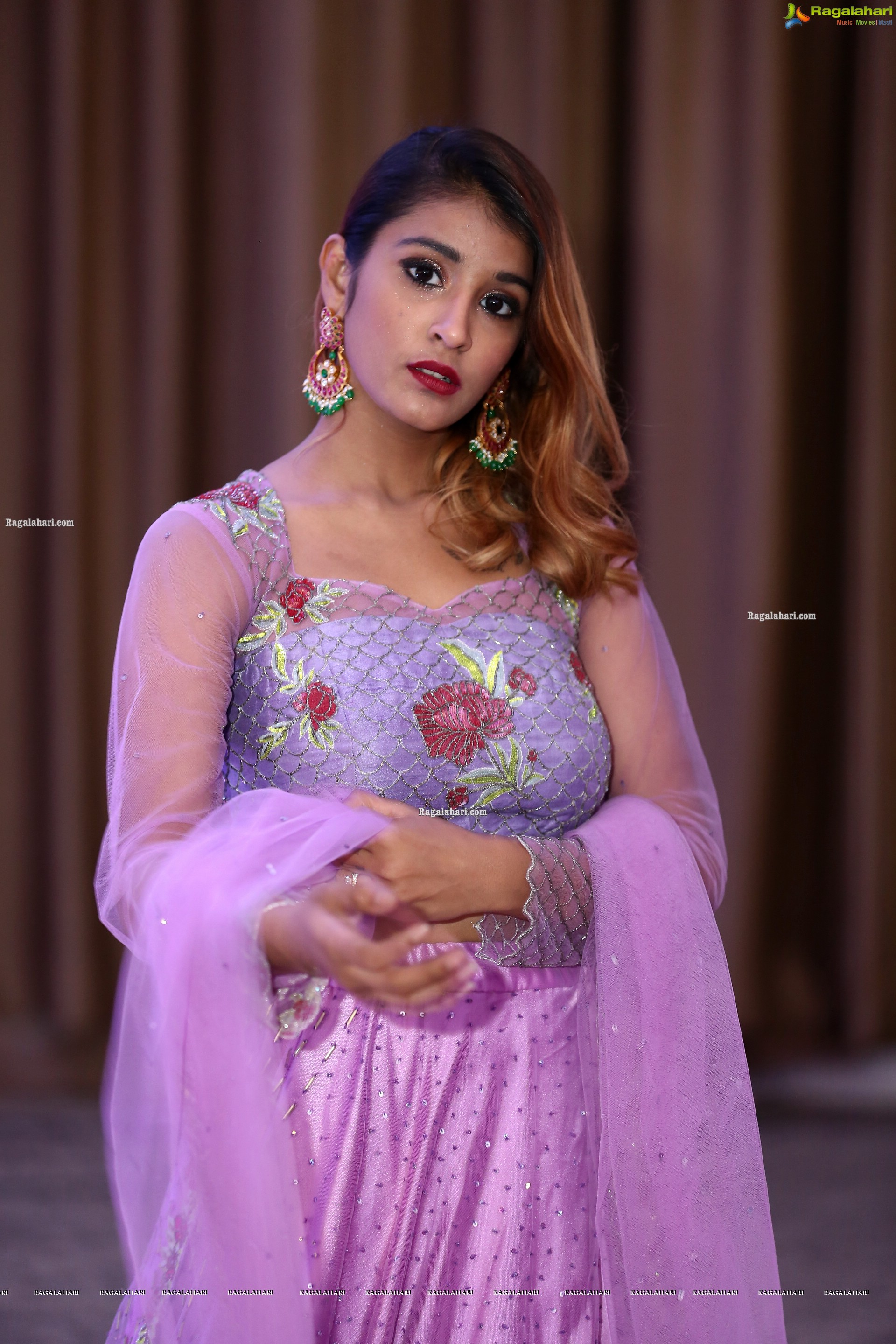 Krishna Bhimani in Lavender designer Lehenga, HD Photo Gallery