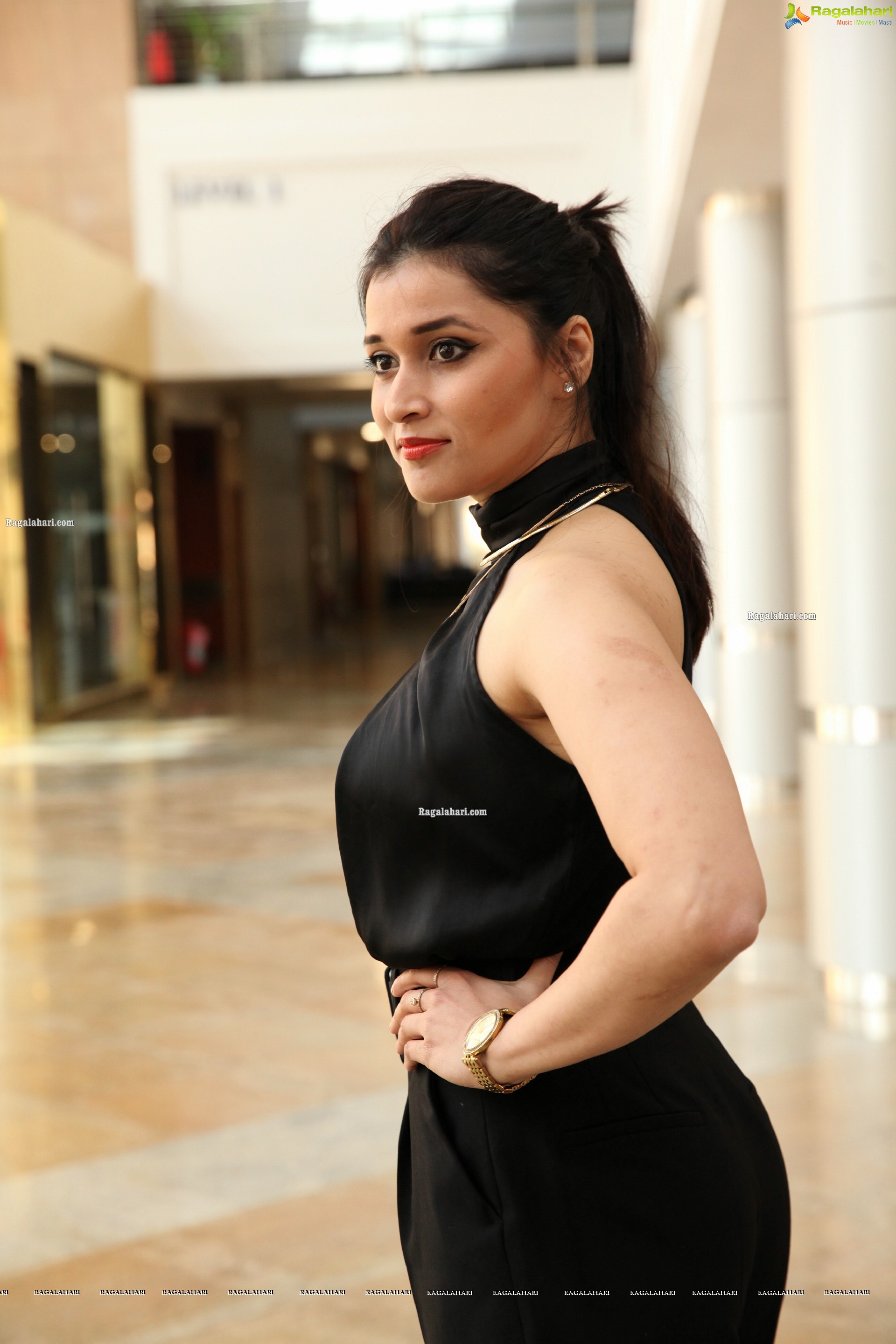 Mannara Chopra in Black Jumpsuit, HD Photo Gallery