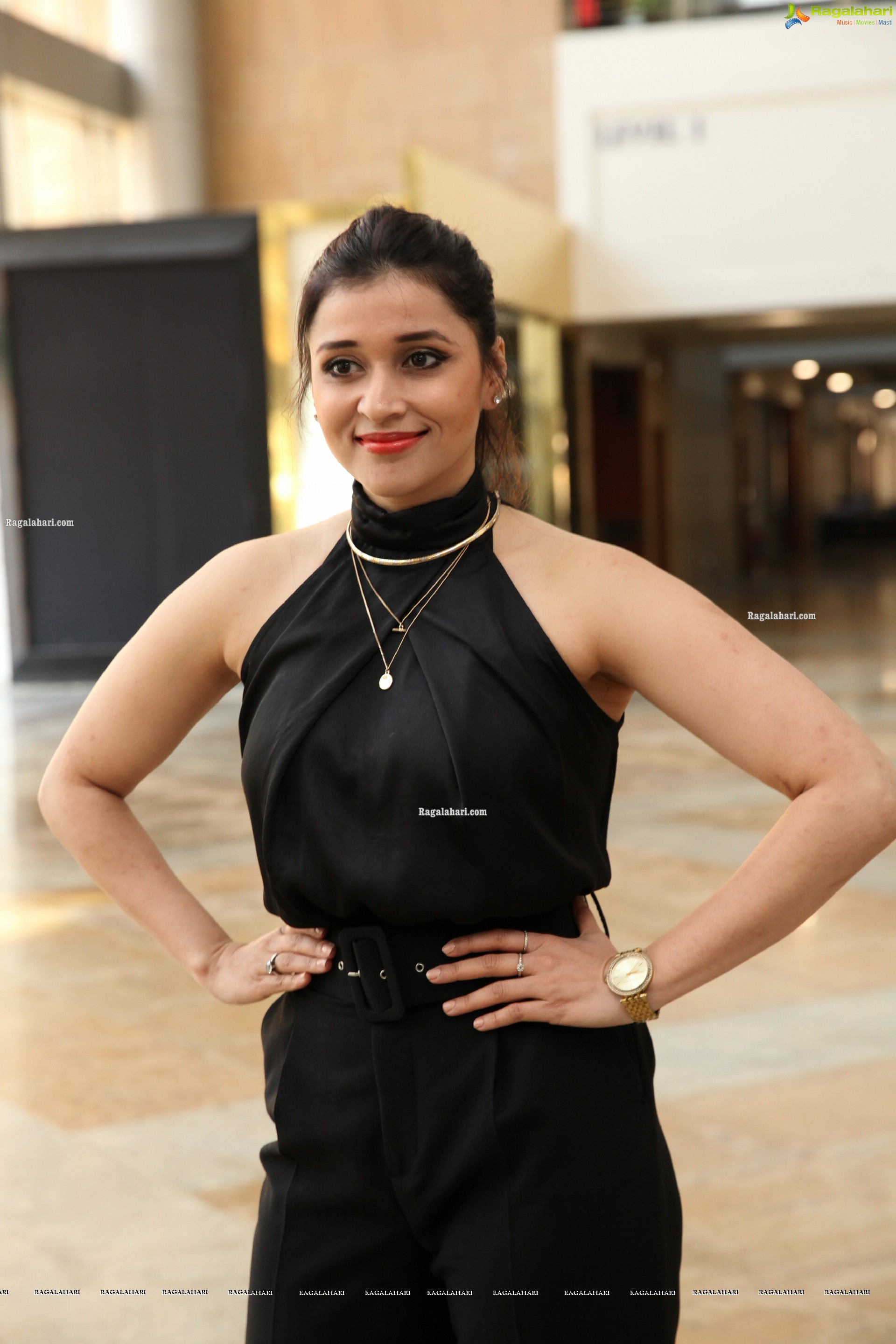 Mannara Chopra in Black Jumpsuit, HD Photo Gallery