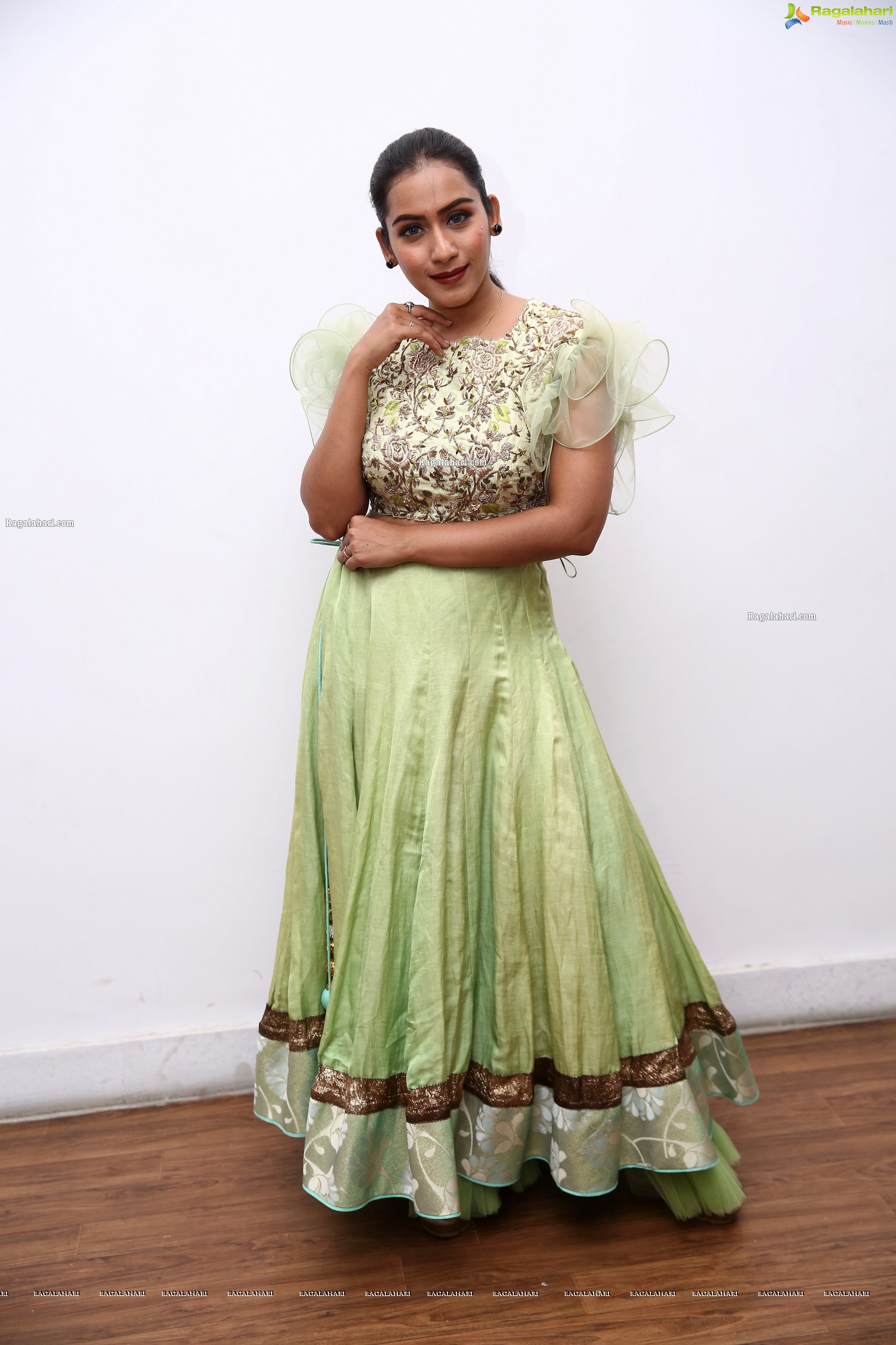 Preetie Singh Rajput in Pistachio Green Designer Lehenga, HD Photo Gallery