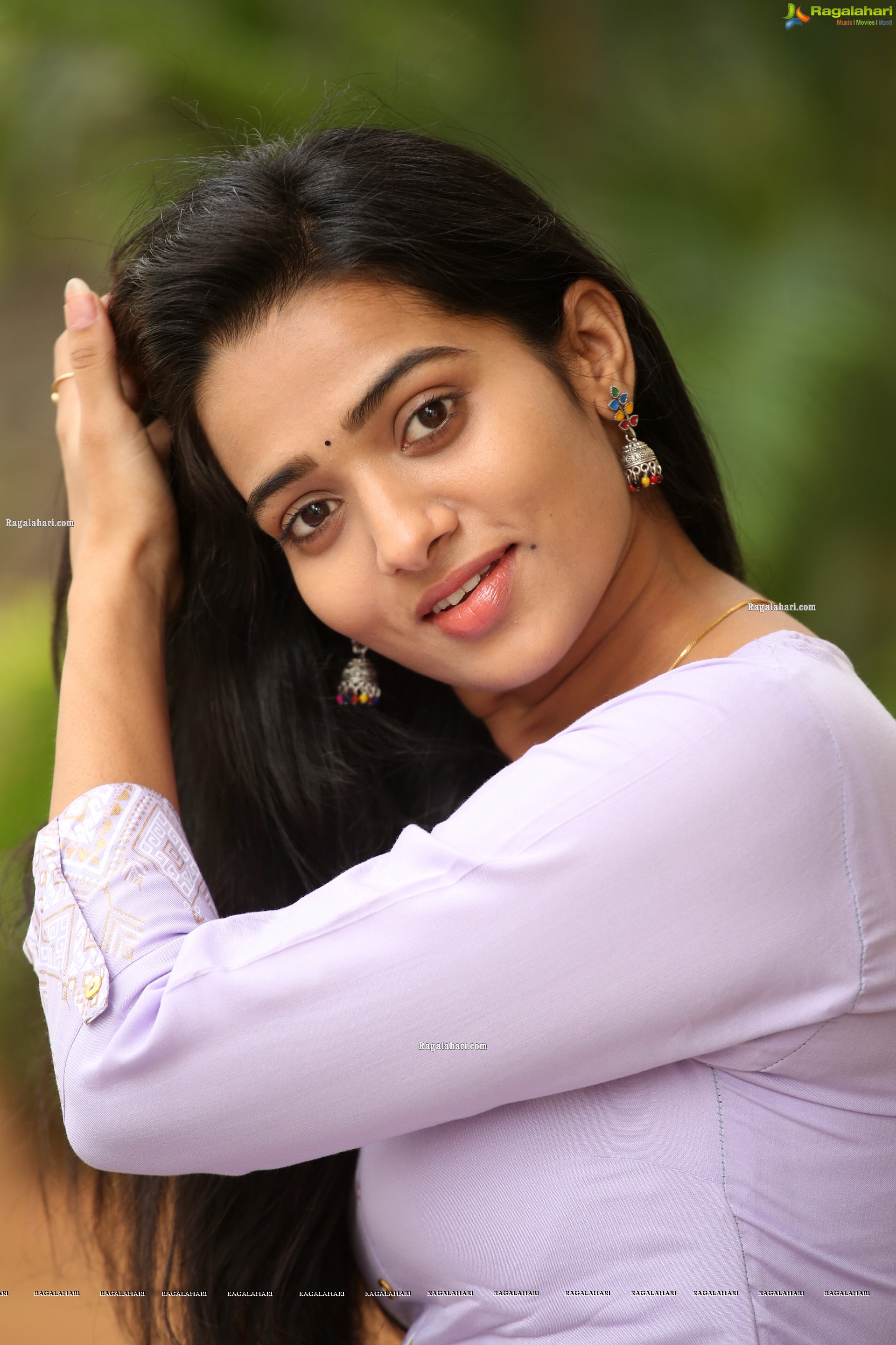 Rekha Nirosha in Light-Purple Kurta and Palazzo, HD Photo Gallery