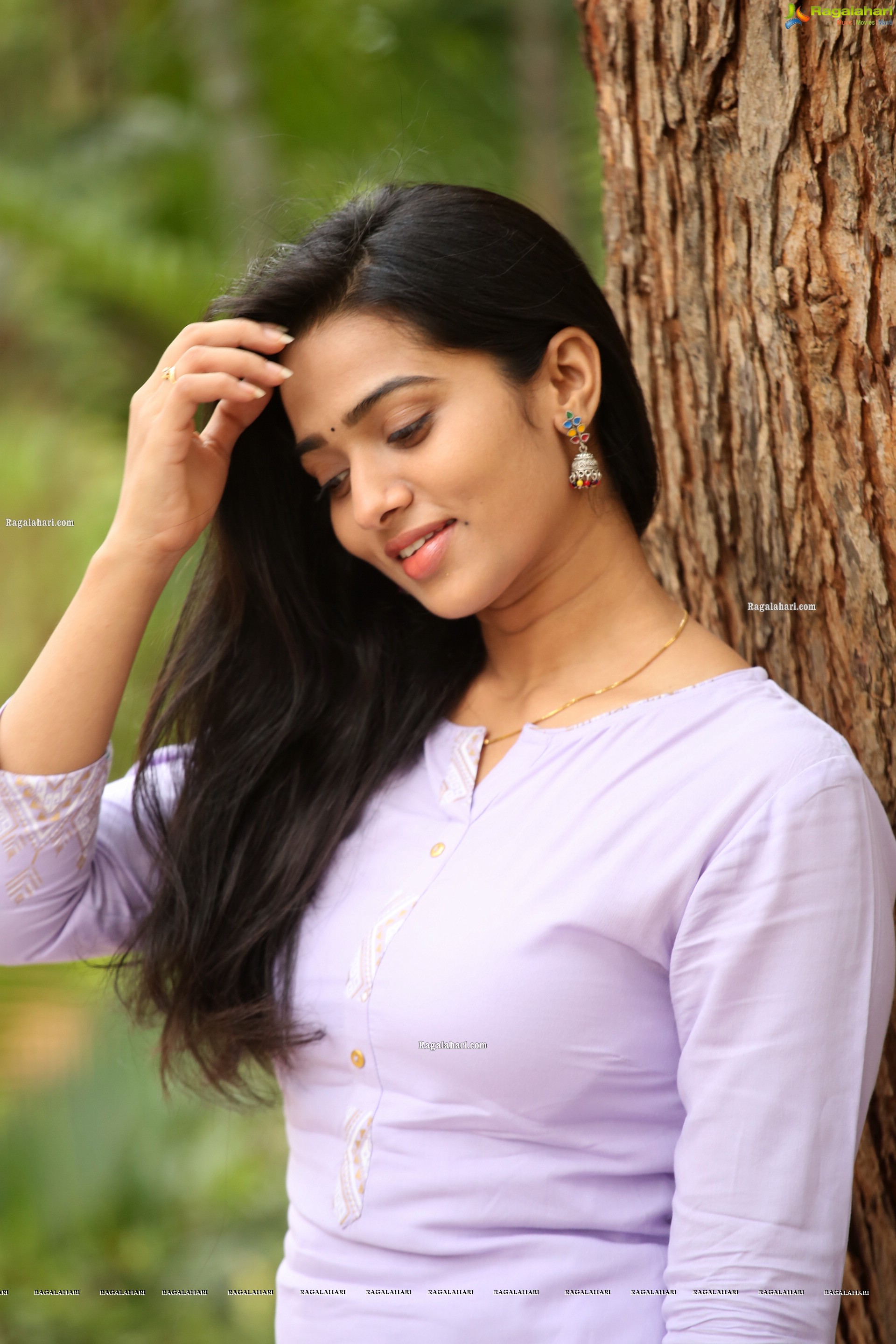 Rekha Nirosha in Light-Purple Kurta and Palazzo, HD Photo Gallery