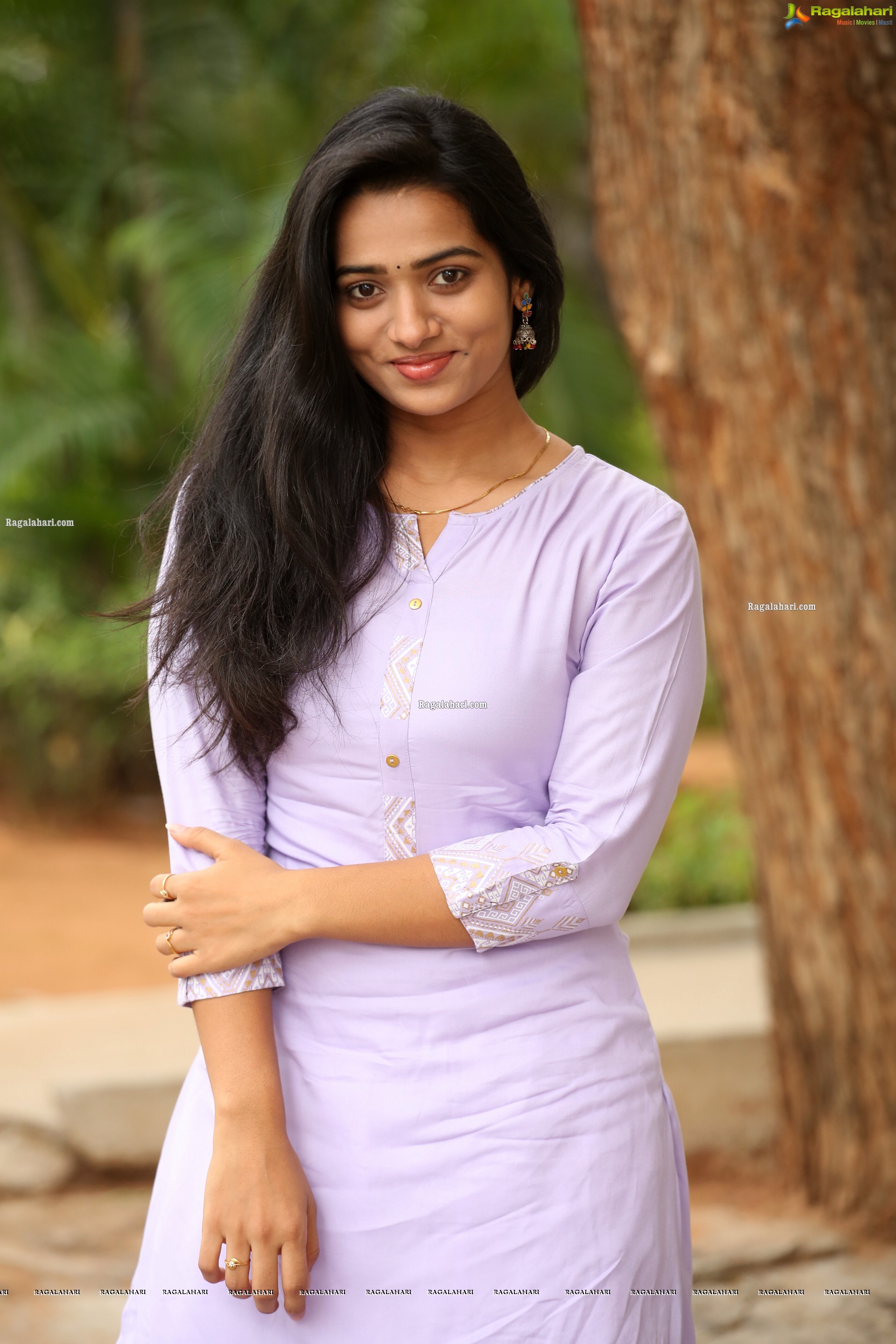 Rekha Nirosha in Light-Purple Kurta and Palazzo, HD Photo Gallery