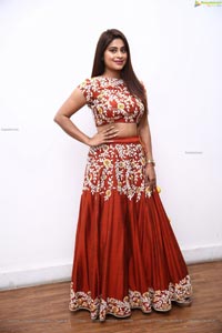 Shravani Varma in Rust Embellished Lehenga