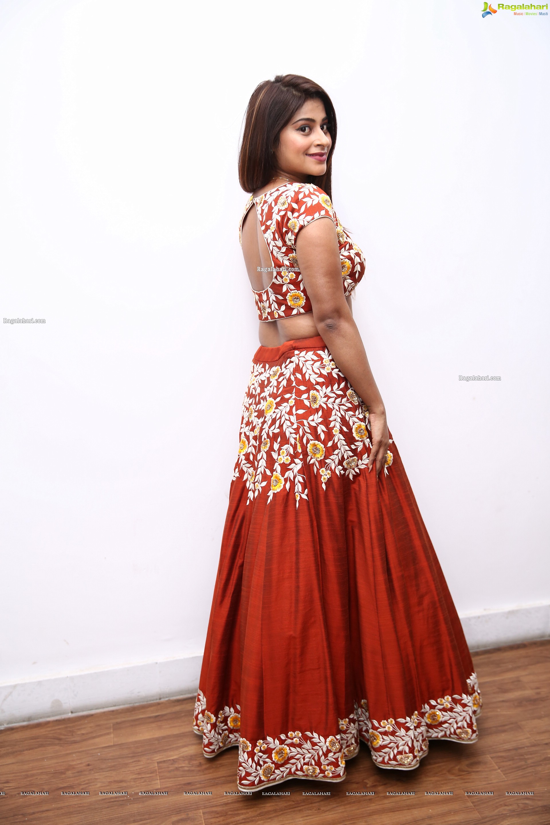 Shravani Varma in Rust Embellished Lehenga, HD Photo Gallery