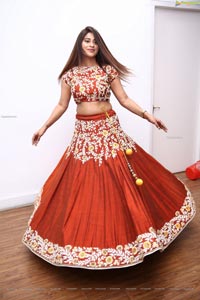 Shravani Varma in Rust Embellished Lehenga