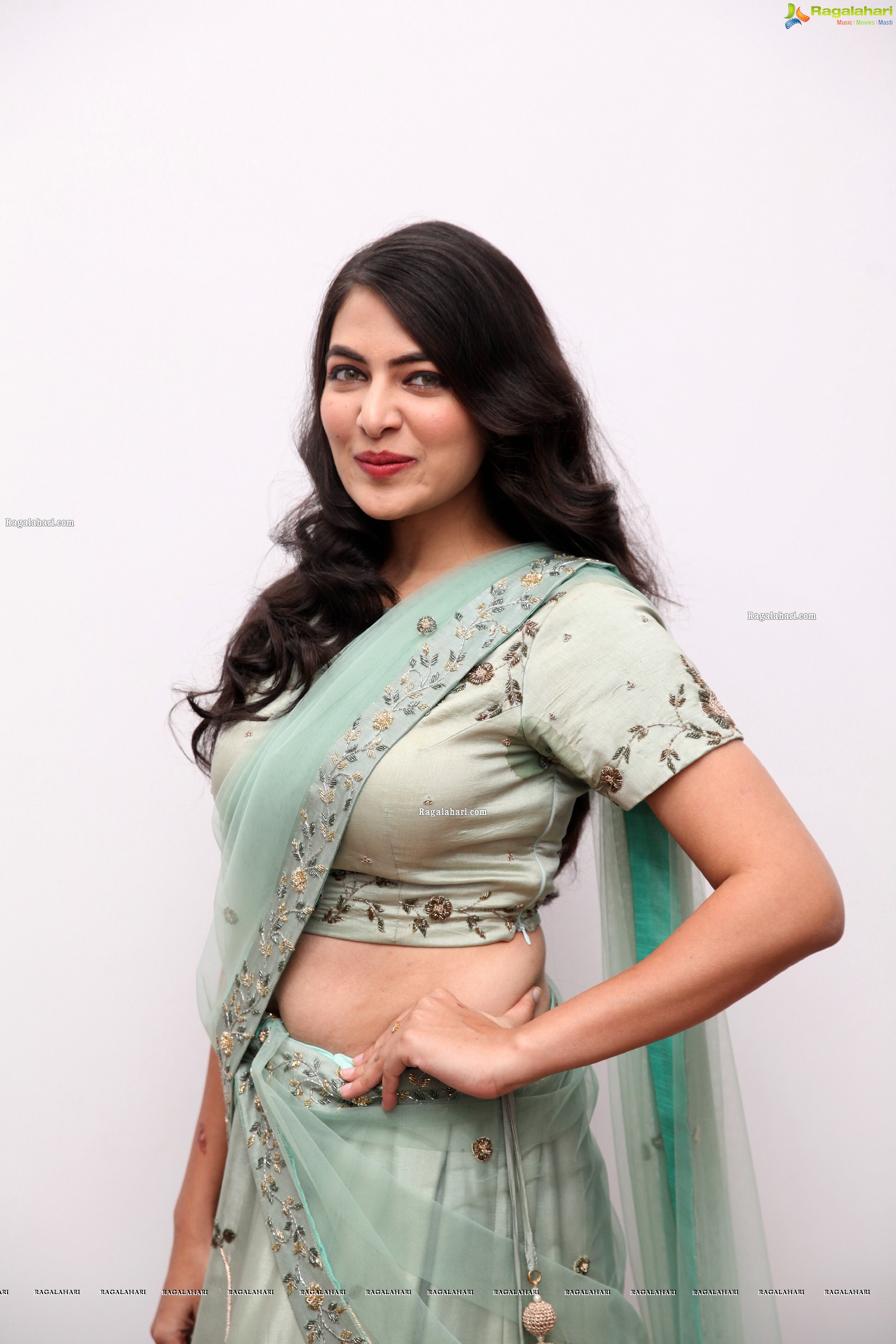 Supraja Reddy in Green Designer Lehenga Choli, HD Photo Gallery