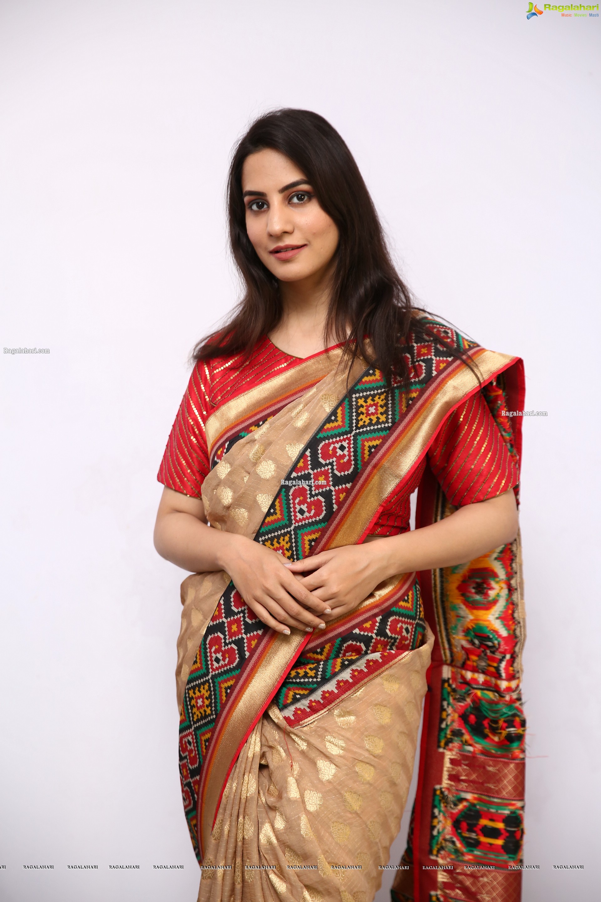 Tejal Tammali Gorgeous Stills in Silk Saree, HD Photo Gallery