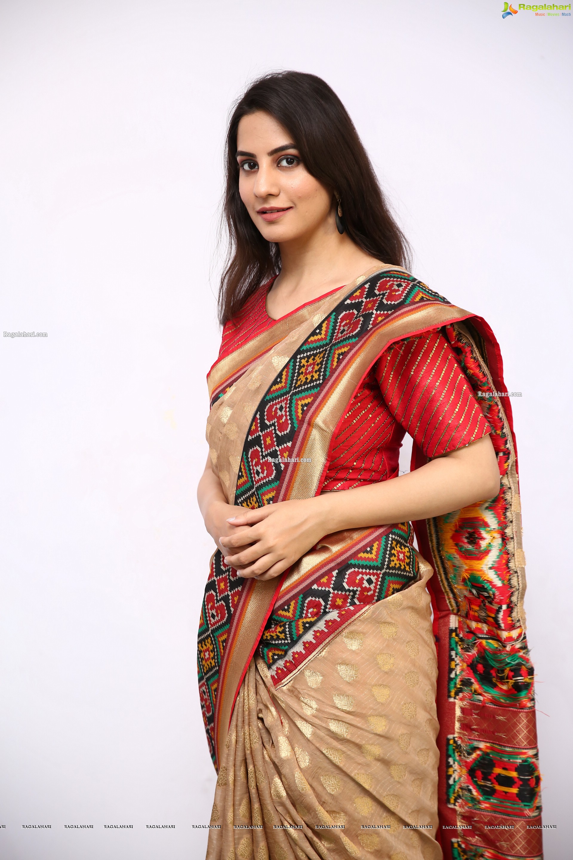 Tejal Tammali Gorgeous Stills in Silk Saree, HD Photo Gallery