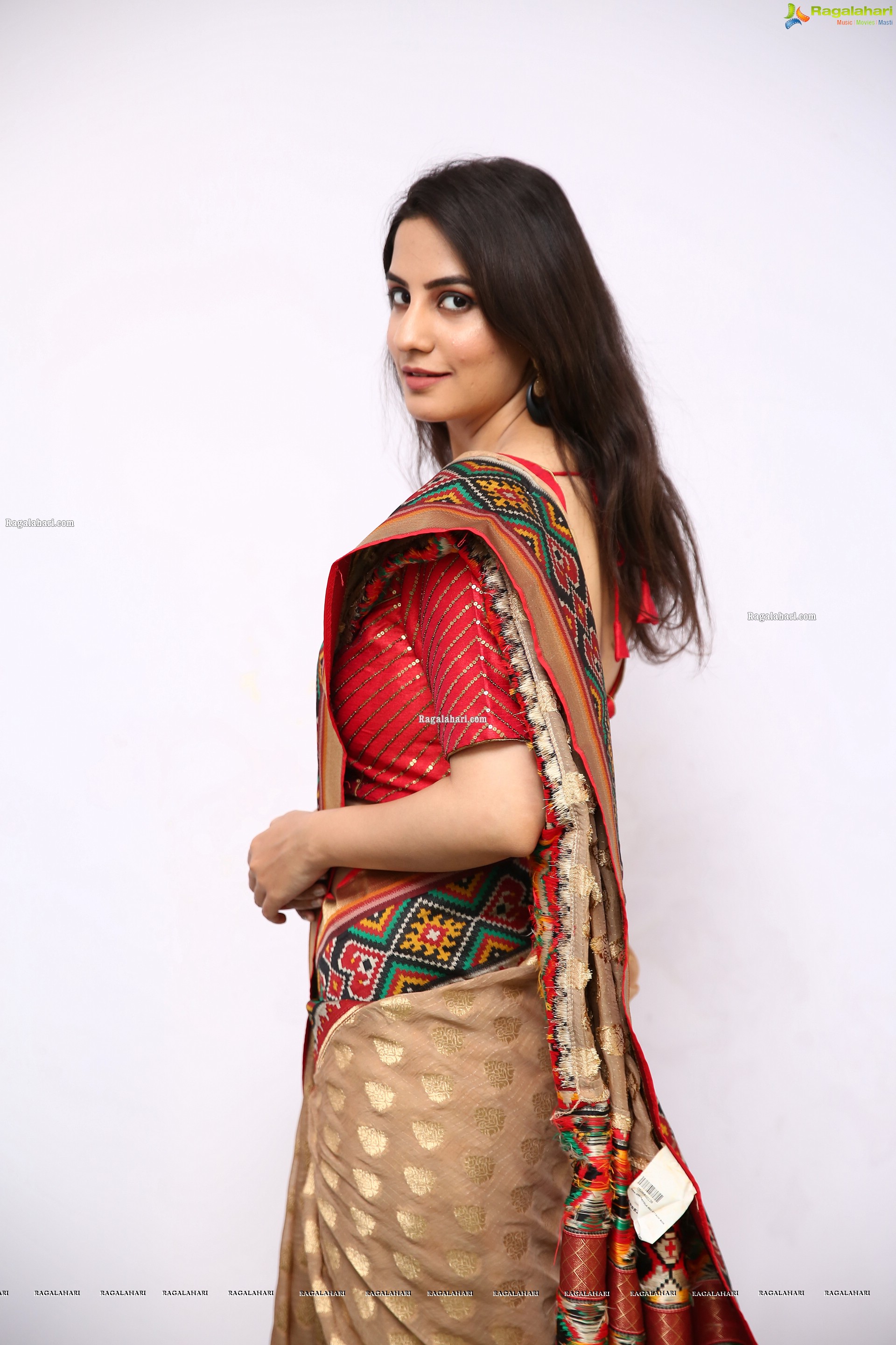 Tejal Tammali Gorgeous Stills in Silk Saree, HD Photo Gallery
