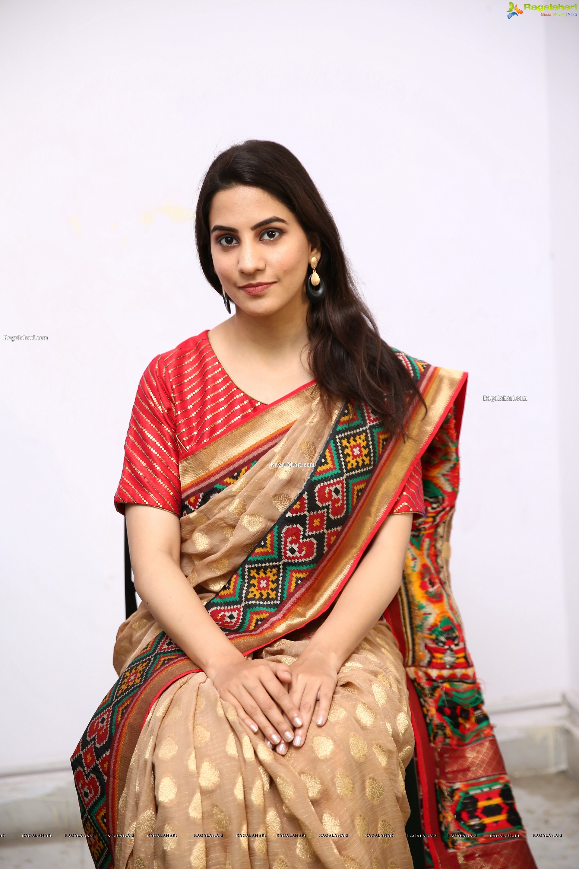 Tejal Tammali Gorgeous Stills in Silk Saree, HD Photo Gallery