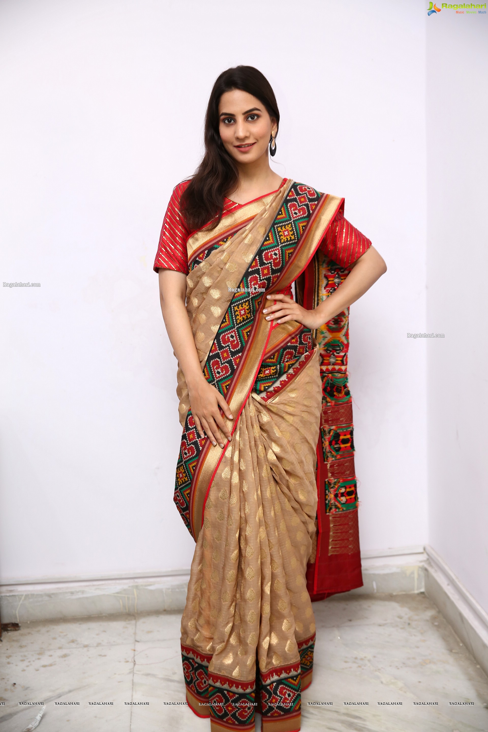 Tejal Tammali Gorgeous Stills in Silk Saree, HD Photo Gallery