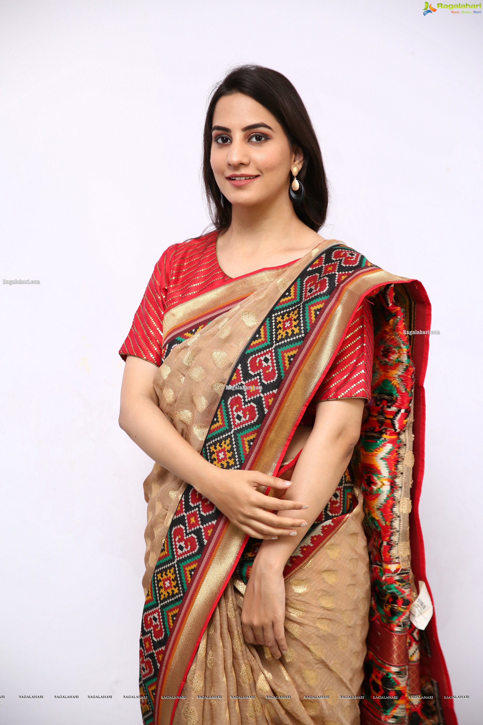 Tejal Tammali Gorgeous Stills in Silk Saree, HD Photo Gallery