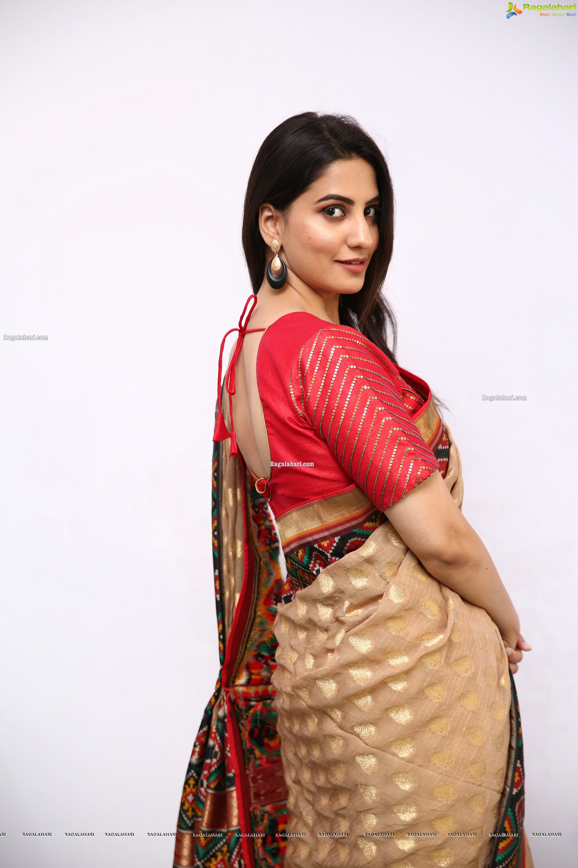 Tejal Tammali Gorgeous Stills in Silk Saree, HD Photo Gallery