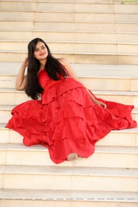 Vaanya Aggarwal in Red Ruffle Dress