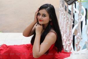 Vaanya Aggarwal in Red Ruffle Dress