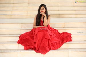 Vaanya Aggarwal in Red Ruffle Dress