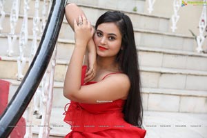 Vaanya Aggarwal in Red Ruffle Dress