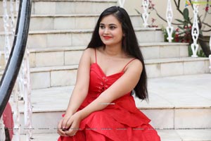 Vaanya Aggarwal in Red Ruffle Dress