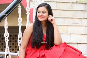 Vaanya Aggarwal in Red Ruffle Dress