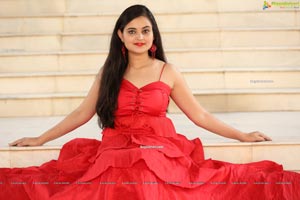 Vaanya Aggarwal in Red Ruffle Dress
