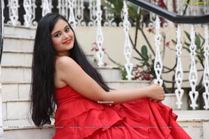 Vaanya Aggarwal in Red Ruffle Dress