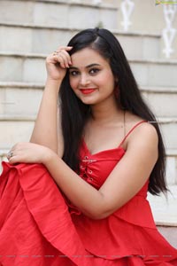 Vaanya Aggarwal in Red Ruffle Dress