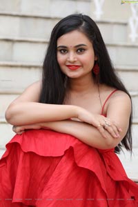 Vaanya Aggarwal in Red Ruffle Dress