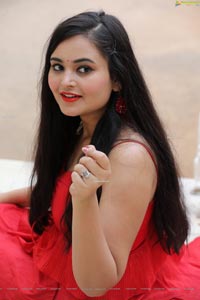 Vaanya Aggarwal in Red Ruffle Dress