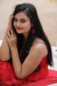 Vaanya Aggarwal in Red Ruffle Dress