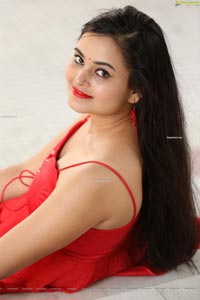 Vaanya Aggarwal in Red Ruffle Dress