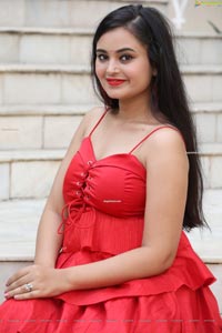 Vaanya Aggarwal in Red Ruffle Dress