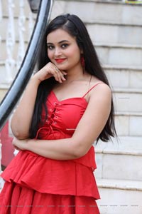 Vaanya Aggarwal in Red Ruffle Dress