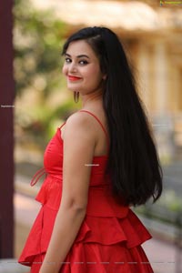 Vaanya Aggarwal in Red Ruffle Dress