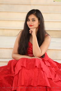 Vaanya Aggarwal in Red Ruffle Dress