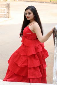 Vaanya Aggarwal in Red Ruffle Dress