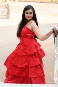 Vaanya Aggarwal in Red Ruffle Dress