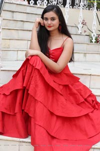 Vaanya Aggarwal in Red Ruffle Dress