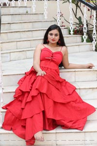 Vaanya Aggarwal in Red Ruffle Dress