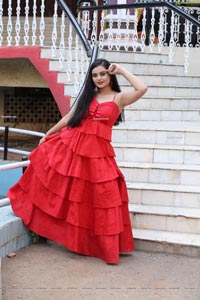 Vaanya Aggarwal in Red Ruffle Dress