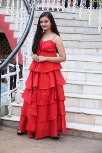 Vaanya Aggarwal in Red Ruffle Dress