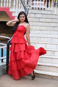 Vaanya Aggarwal in Red Ruffle Dress