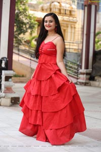 Vaanya Aggarwal in Red Ruffle Dress