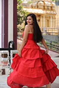 Vaanya Aggarwal in Red Ruffle Dress