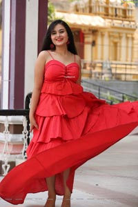 Vaanya Aggarwal in Red Ruffle Dress