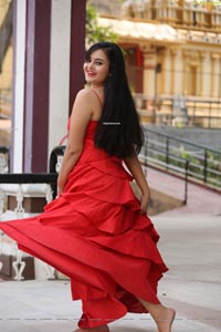 Vaanya Aggarwal in Red Ruffle Dress