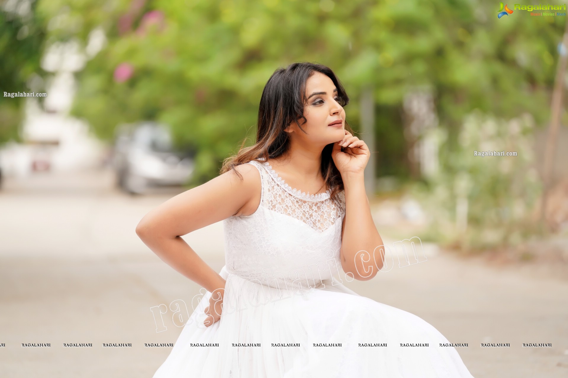 Aadita in White Long Dress, Exclusive Photo Shoot