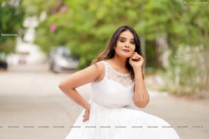 Aadita in White Long Dress